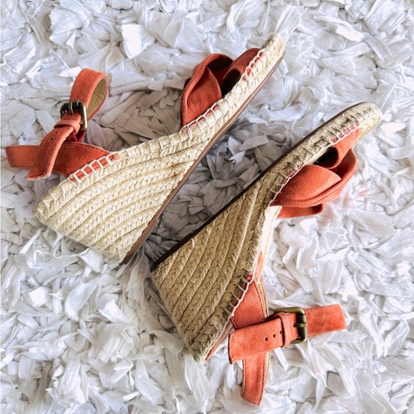 Splendid Fairfax Coral Soft Suede Leather Espadrille Wedge Heel - Picture 8 of 10
